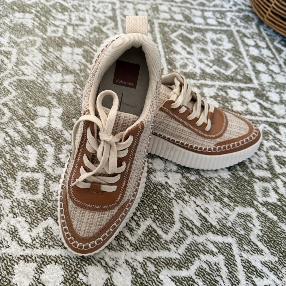 DV by Dolce Vita Cream and Brown Athletic Shoes - Picture 3 of 3